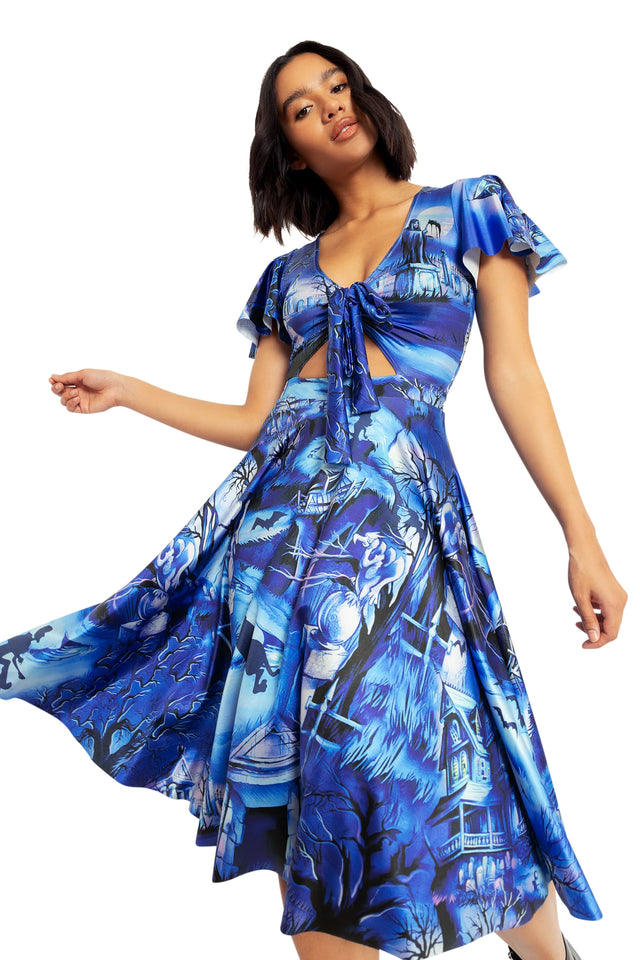 scooby doo haunted house rio midi dress