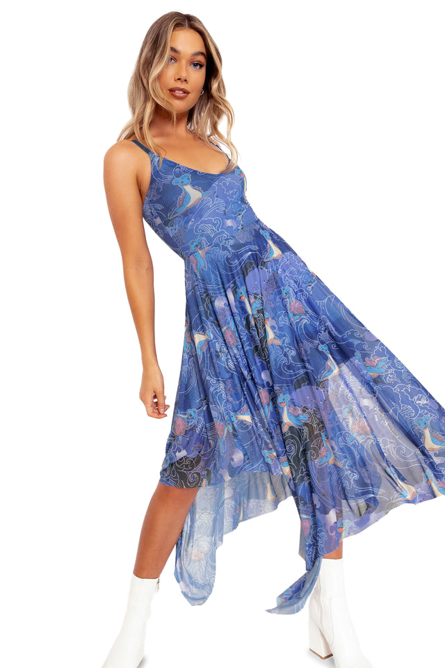 Lapras Waves Handkerchief Dress - Limited BlackMilk Clothing Lapras Waves Handkerchief Dress - Limited BlackMilk Clothing