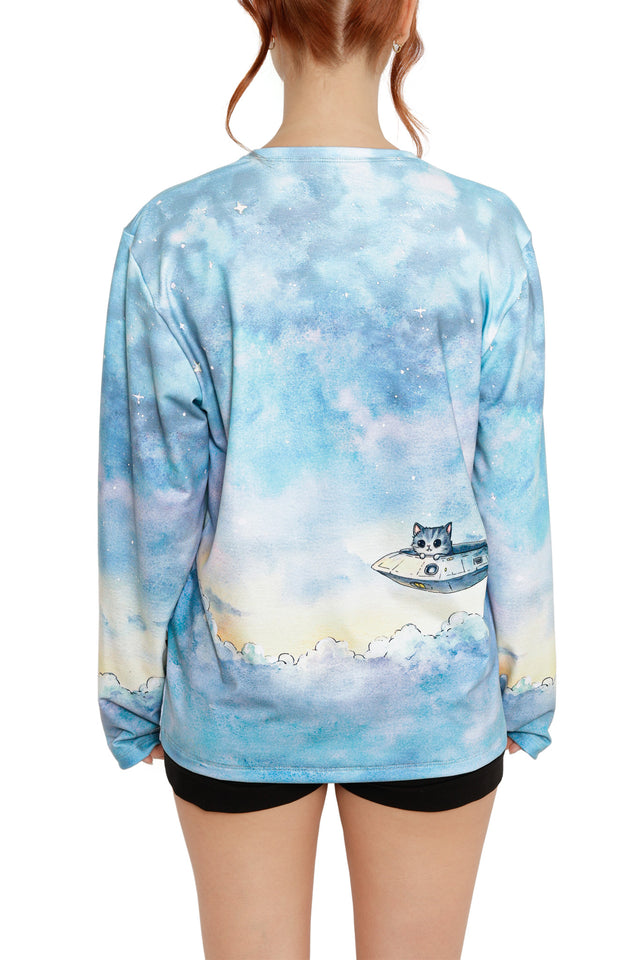 Lets Get Outta Here Oversized Long Sleeve Boyfriend Tee