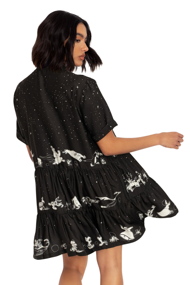 Looney Tunes Chase Tiered Shirt Dress - Seconds