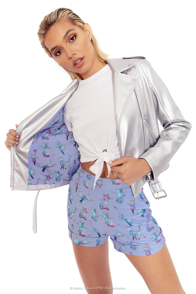 BlackMilk Clothing x Pretty Guardian Sailor Moon - Luna Galaxy Moto Jacket - Sailor Moon Merchandise - Collaboration apparel - Licenced.