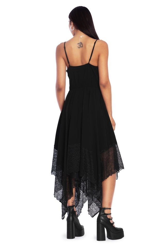 Mage Lace Handkerchief Midaxi Dress Back