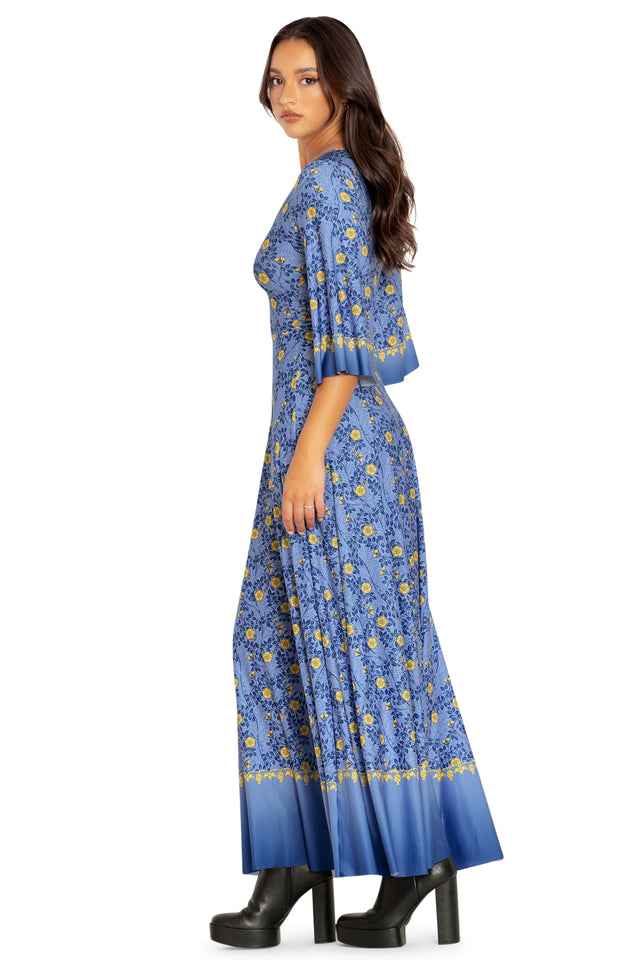 Margaery Tyrell Wide Sleeve Maxi Dress Side