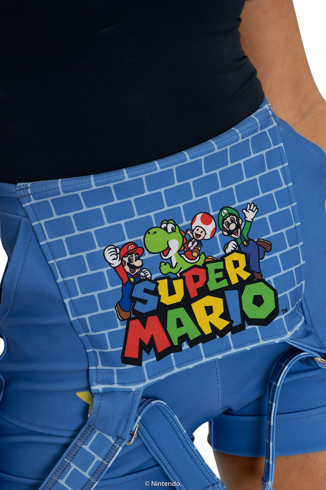 Mario Short Overalls Closeup