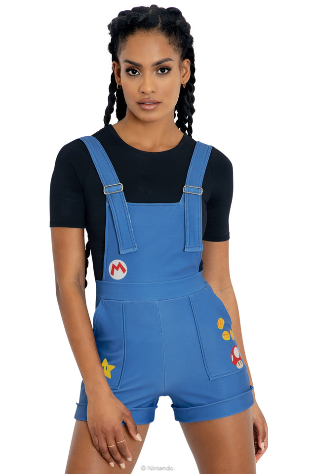 Mario Short Overalls Front