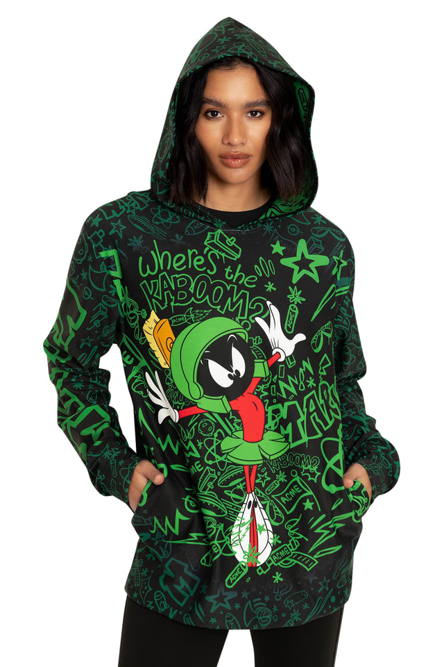 Marvin The Martian Hoodie Sweater  Closeup