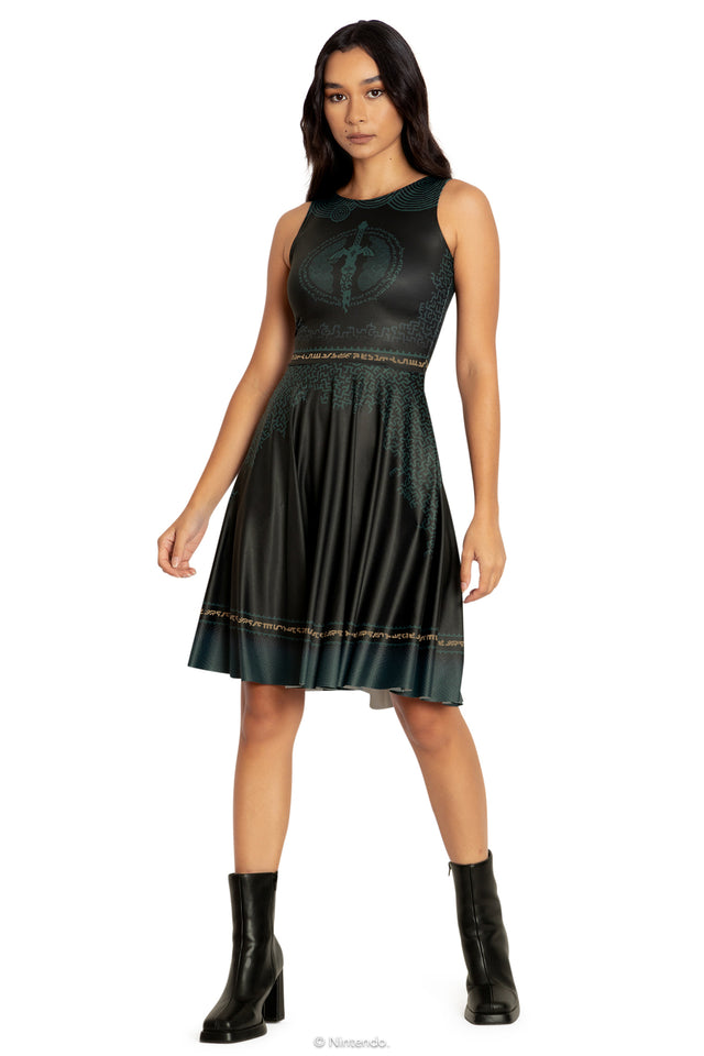 BlackMilk Clothing x Nintendo The Legend Of Zelda - Master Sword Princess Longline Dress - The Legend of Zelda Merchandise - Collaboration apparel - Licenced.