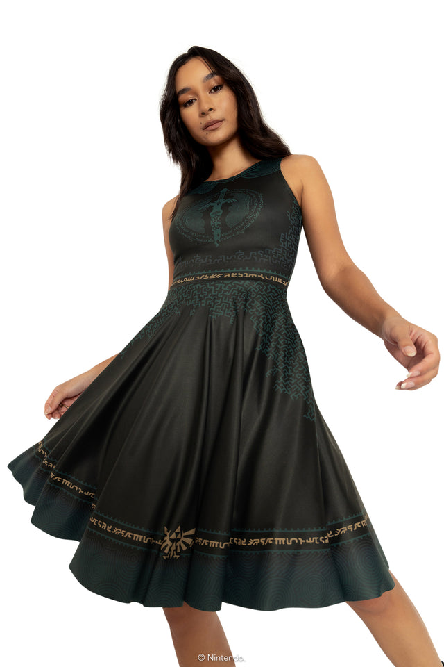 BlackMilk Clothing x Nintendo The Legend Of Zelda - Master Sword Princess Longline Dress - The Legend of Zelda Merchandise - Collaboration apparel - Licenced.