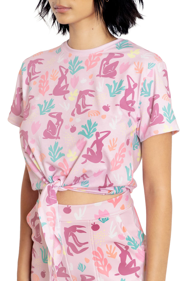 BlackMilk Clothing - Matisse Figures Tie Front Tee