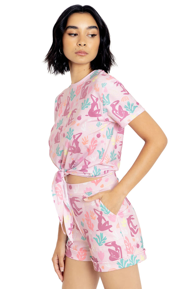 BlackMilk Clothing - Matisse Figures Tie Front Tee