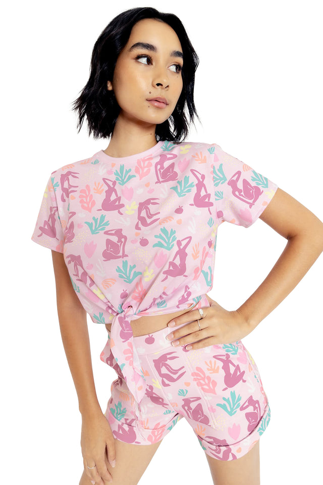 BlackMilk Clothing - Matisse Figures Tie Front Tee