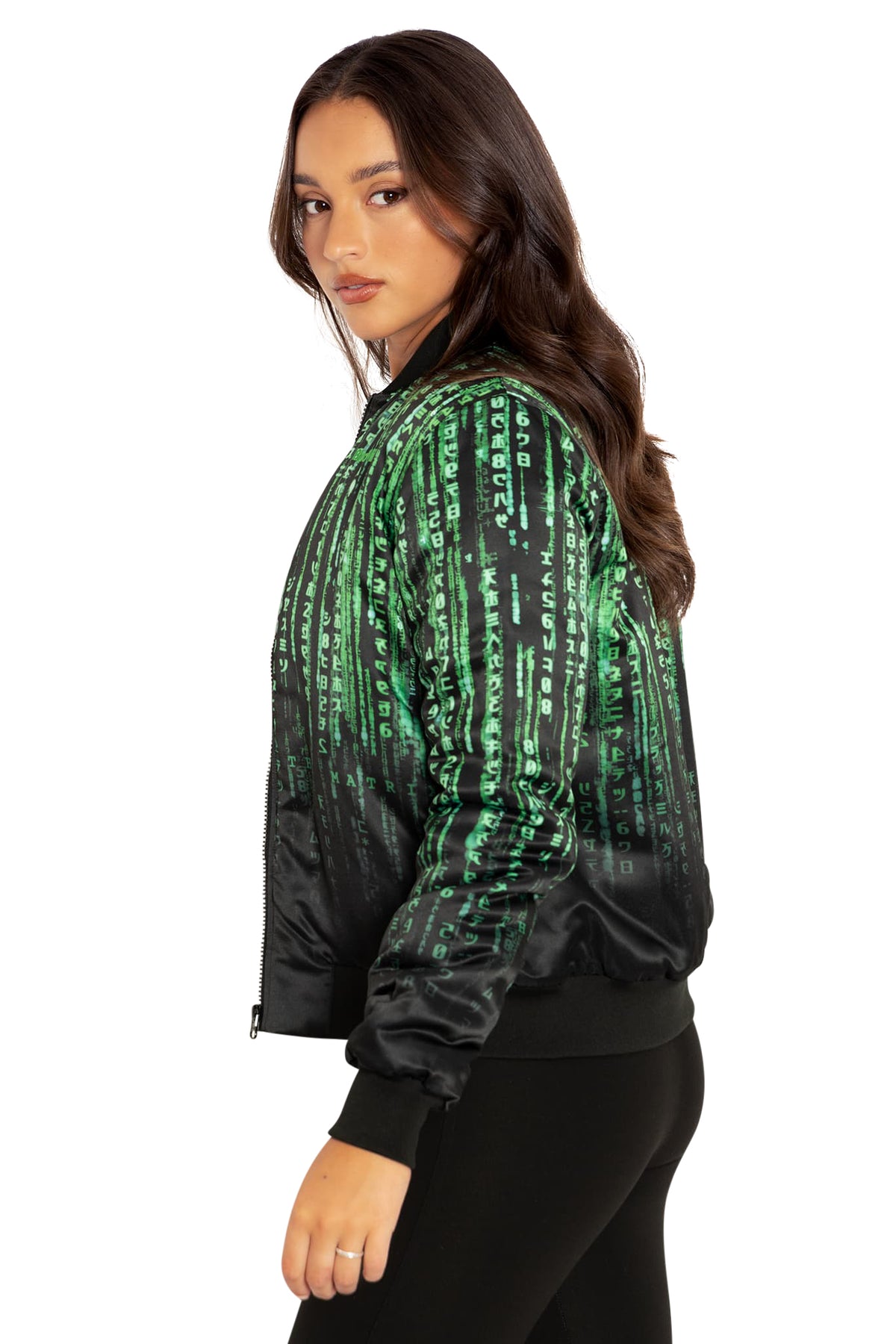 Matrix Code Shiny Bomber Jacket - Limited – BlackMilk Clothing