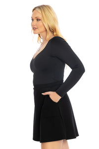 Matte Black Heart Long Sleeve Top