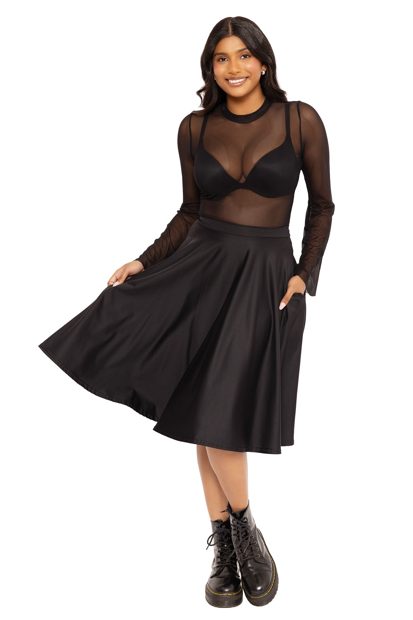 PVC Ultra High Waisted Skater Skirt – BlackMilk Clothing