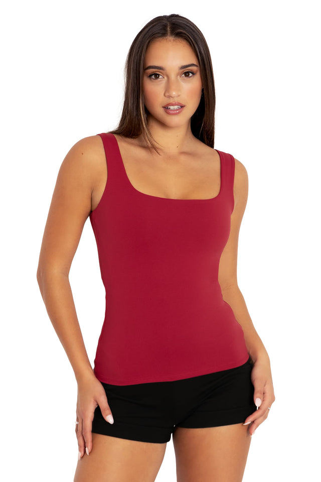 BlackMilk Clothing - Matte Scarlet Tank Top