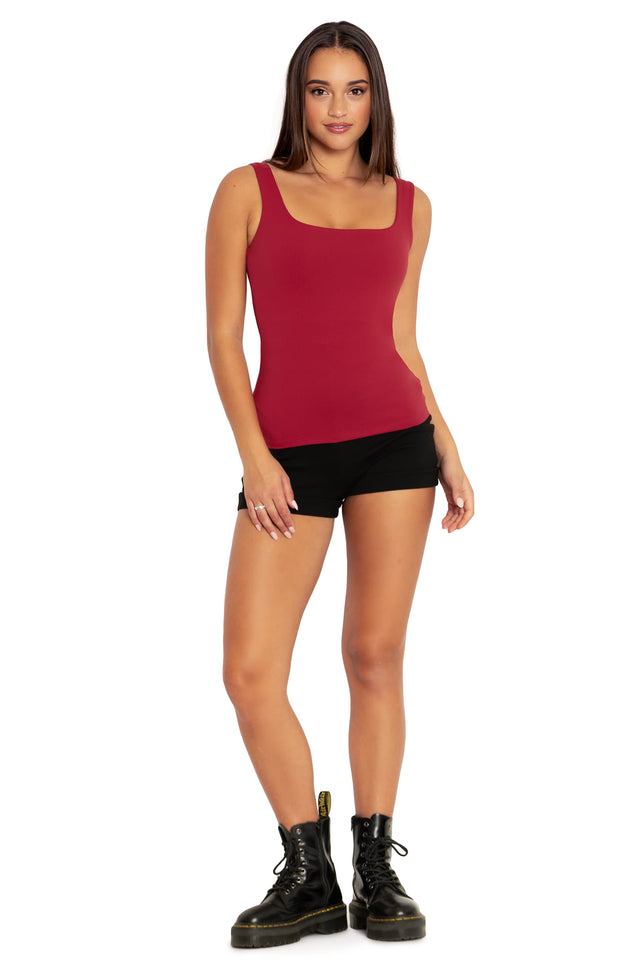 BlackMilk Clothing - Matte Scarlet Tank Top