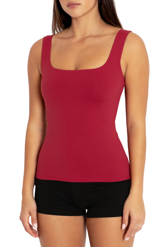 BlackMilk Clothing - Matte Scarlet Tank Top