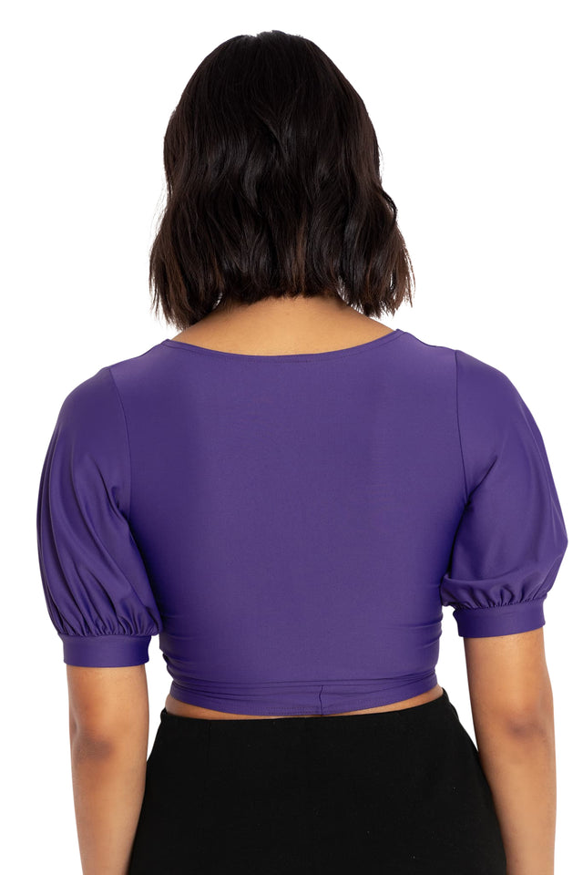 Matte Violet Puff Sleeve Rio Top