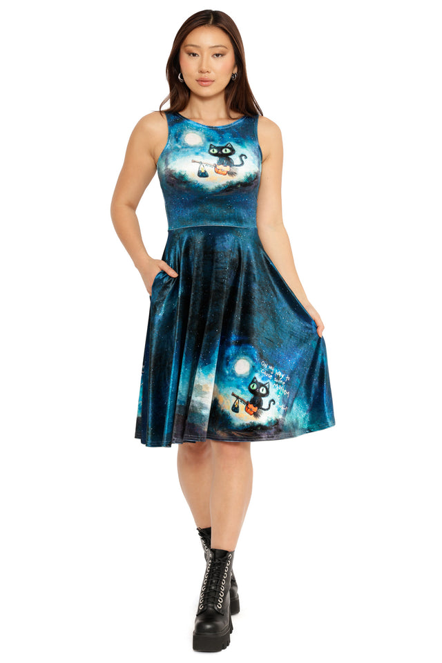 Mayhem and Mischief Velvet Princess Midi Dress