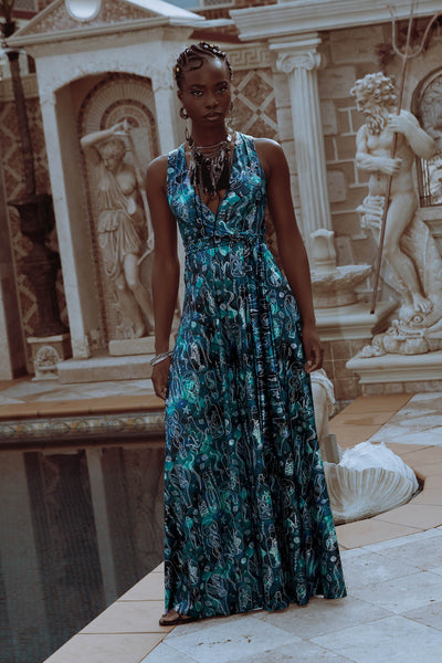 chinese dress ladies Mermaid's Grotto Plunge Wide Leg Jumpsuit
