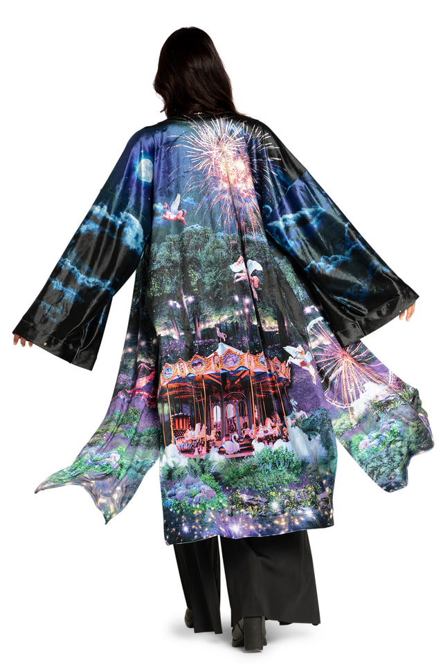 BlackMilk Clothing - Merry Go Gallop Velvet Split Kimono