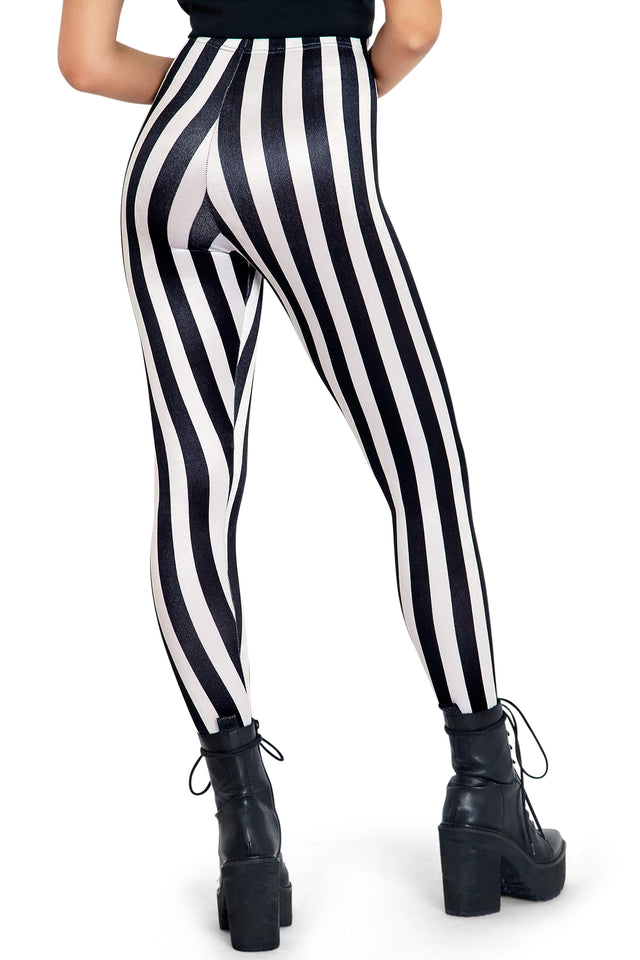 BlackMilk Clothing - Mono Ringleader Velvet High Waisted Leggings