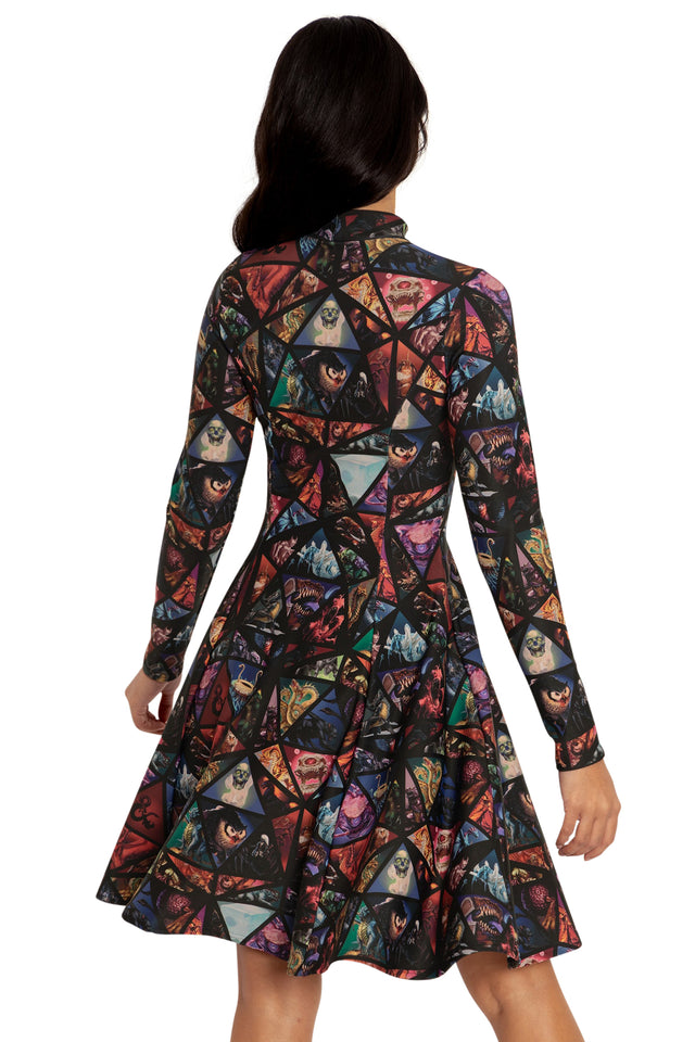 Monster Manual Long Sleeve Evil Longline Dress Back