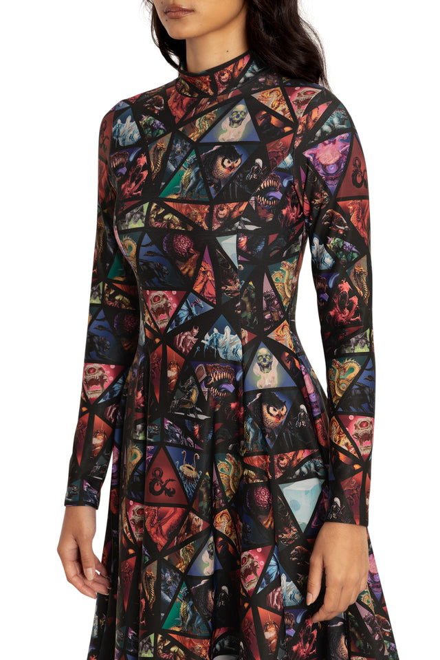 Monster Manual Long Sleeve Evil Longline Dress Front