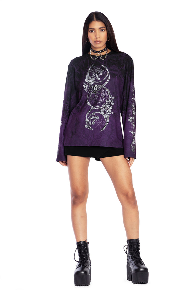 Moon Magic Long Sleeve Oversized Tee Front