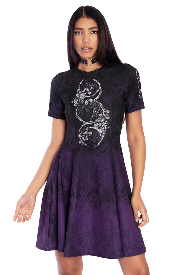 Moon Magic Longline Tee Dress Front 