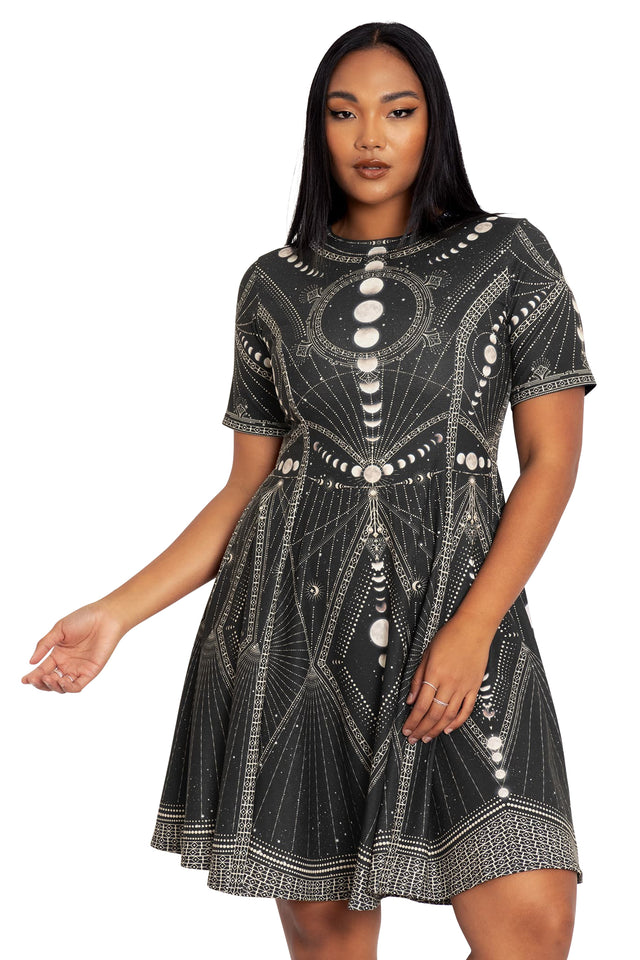 BlackMilk Clothing - Moon Phases Longline Tee Dress