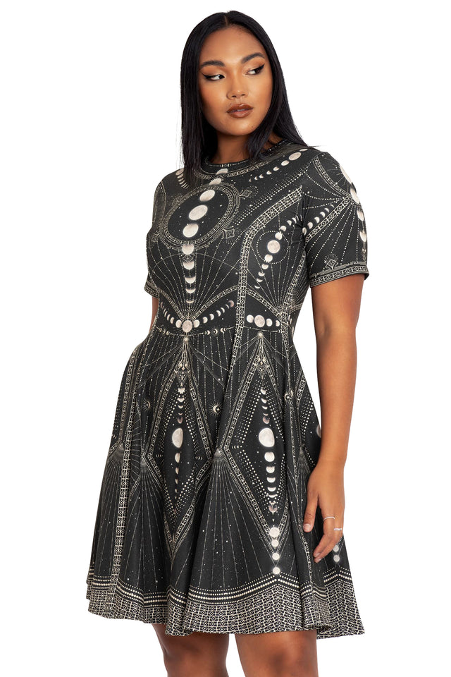 BlackMilk Clothing - Moon Phases Longline Tee Dress