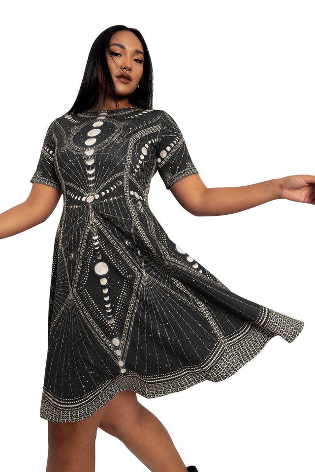 BlackMilk Clothing - Moon Phases Longline Tee Dress