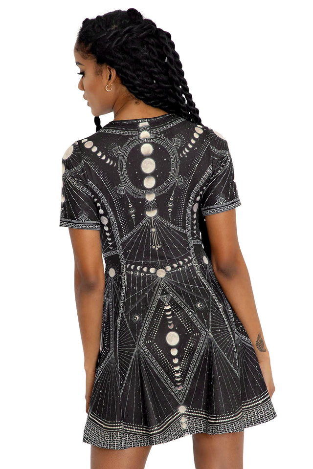 Moon Phases Tee Dress back