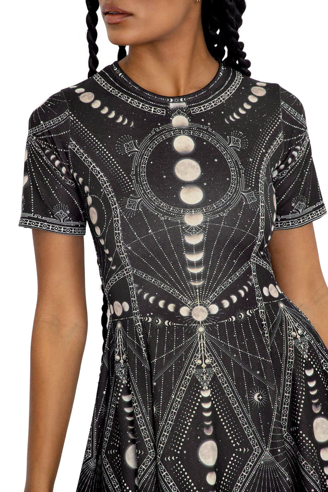 Moon Phases Tee Dress print 