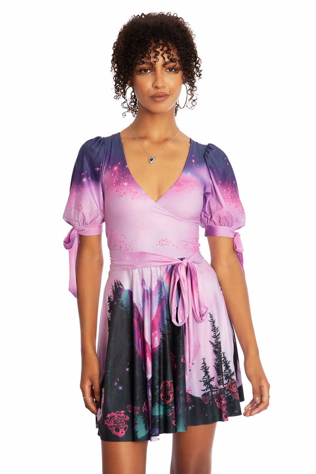 Grimrose Gorge Wrap Skater Dress