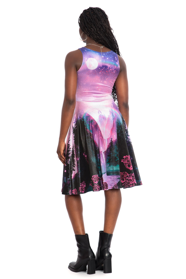 Grimrose Gorge Velvet Princess Midi Dress