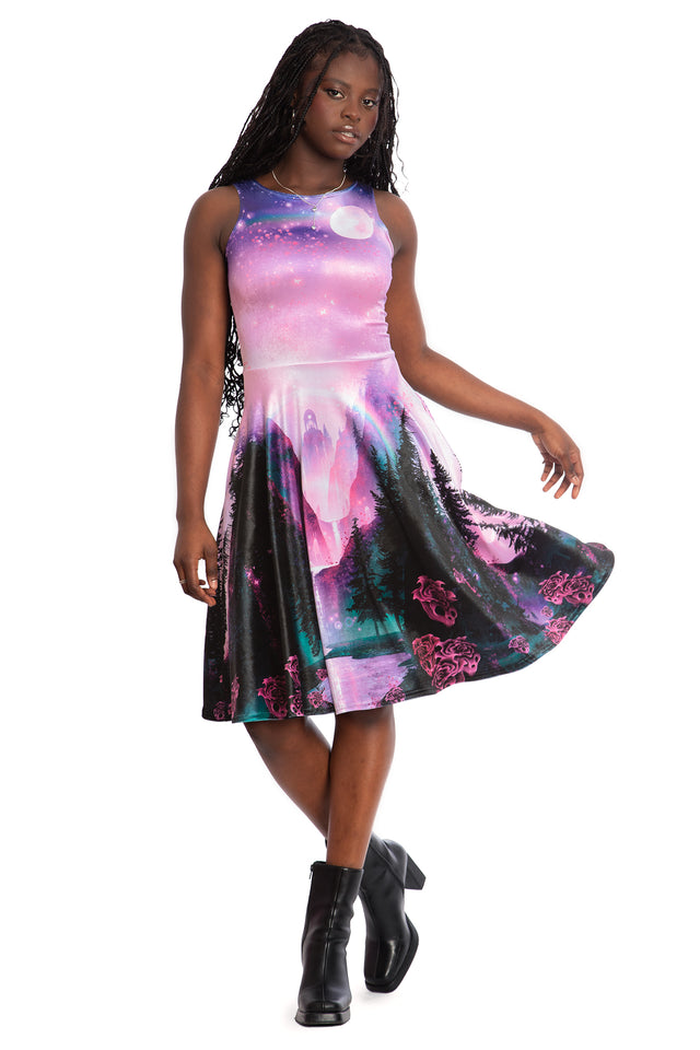 Grimrose Gorge Velvet Princess Midi Dress