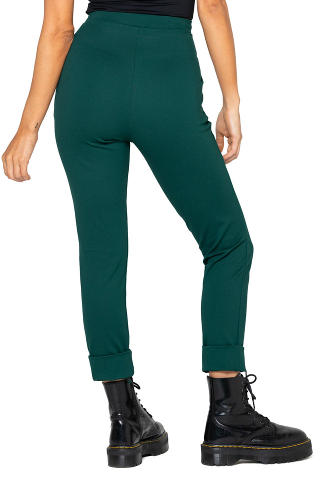 Moss Push It Ponte High Waisted Cuffed Pants