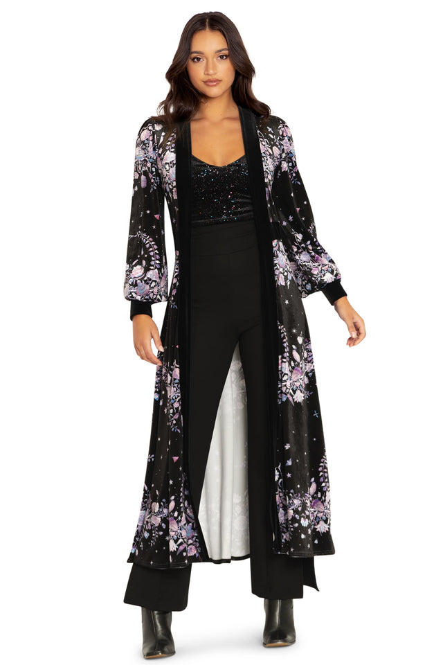 Mother Of Pearl Velvet Maxi Jacket Front