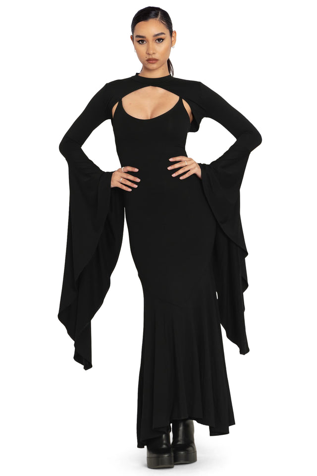 Mrs Addams Shrug front