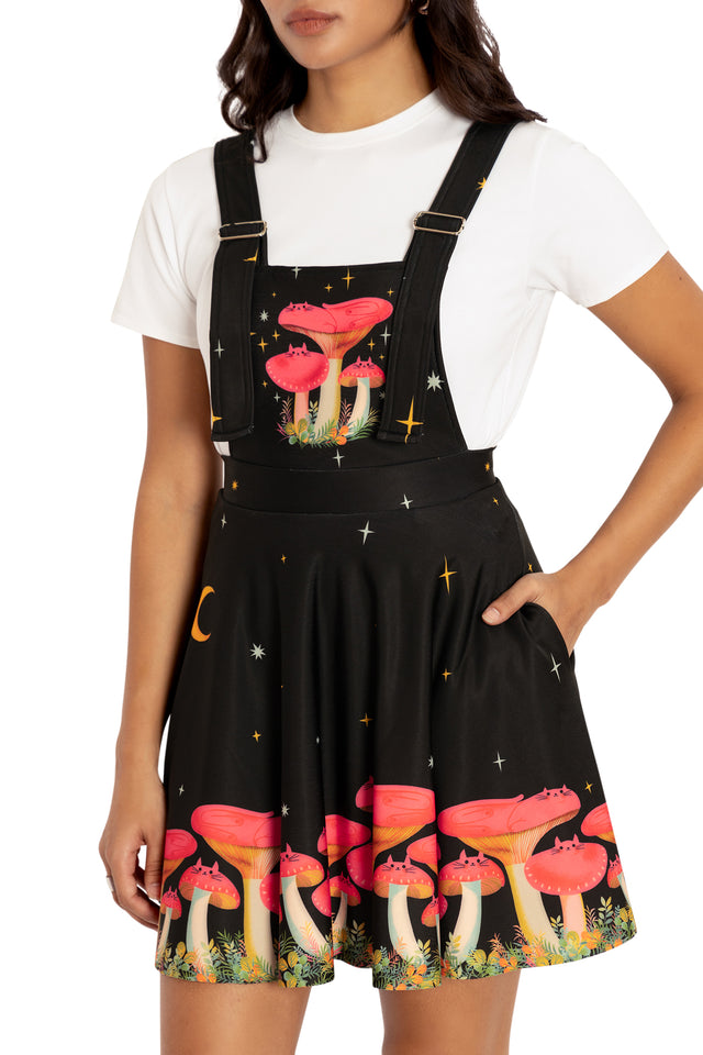 Mushroom Cats Apron Dress