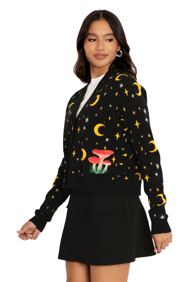 Mushroom Cats Cardigan Side