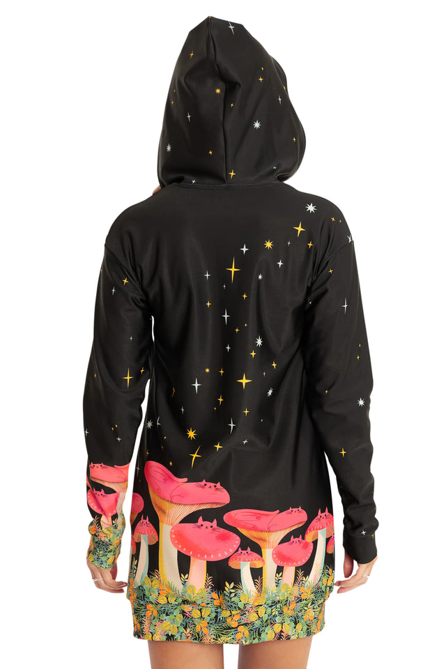 Mushroom Cats Slouchy Hoodie back