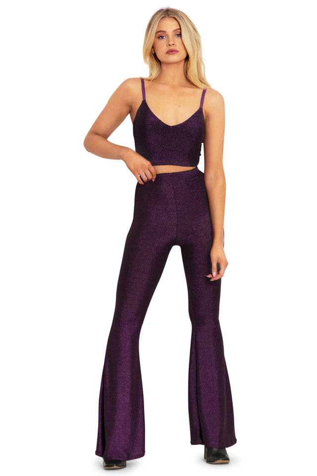 Mystical Party Lurex High Waisted Flare Pants