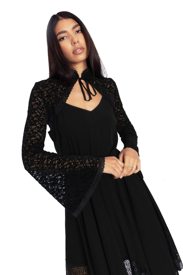 Nature Witch Velvet Lace Shrug Wide