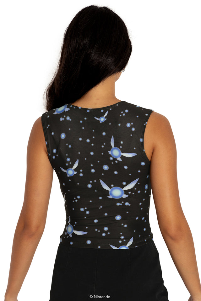 BlackMilk Clothing x Nintendo The Legend Of Zelda - Navi Crew Neck Cropped Tank - The Legend of Zelda Merchandise - Collaboration apparel - Licenced.