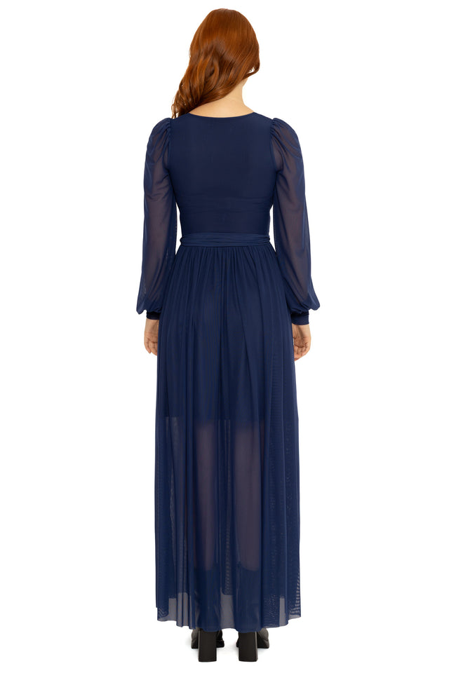 Navy Sheer Romance Maxi Dress - Limited BlackMilk Clothing Navy Sheer Romance Maxi Dress - Limited BlackMilk Clothing