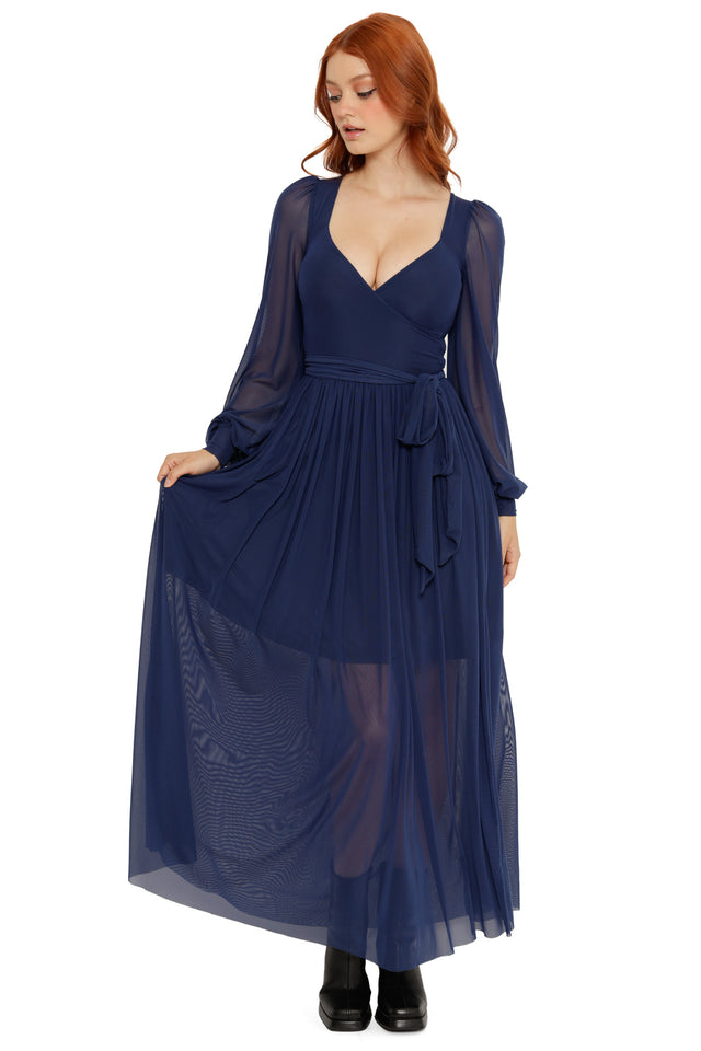 Navy Sheer Romance Maxi Dress - Limited BlackMilk Clothing Navy Sheer Romance Maxi Dress - Limited BlackMilk Clothing