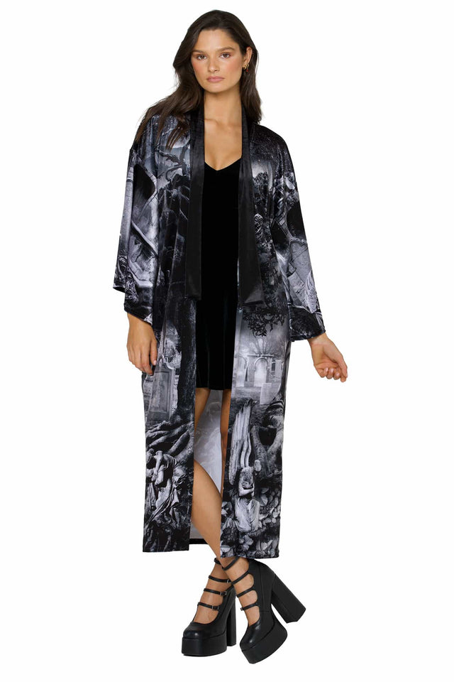 Necropolis Velvet Swan Kimono